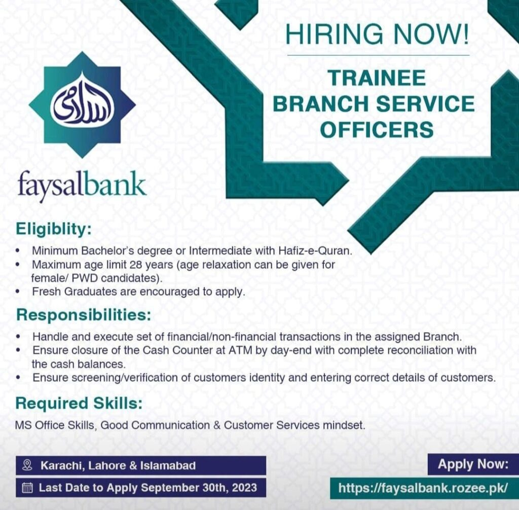 Fysal Bank jobs